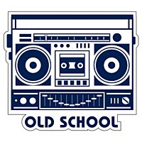 Old School Boombox Small Die Cut Decal