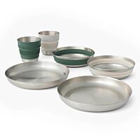 Detour Stainless Steel Collapsible Dinnerware Set - (6 Piece)